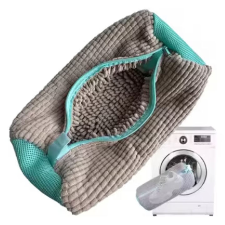 Sac pentru spalarea pantofilor, 39x19 cm, material durabil, gri