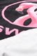 Moschino, Prosop cu imprimeu cu pasari flamingo, Negru/Roz aprins