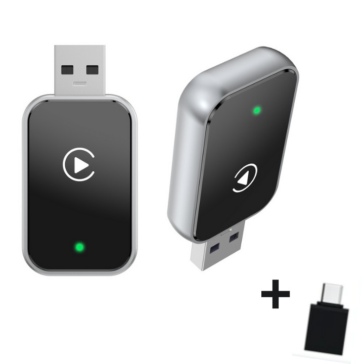 Adaptor Wireless CarPlay & Android Auto 2-in-1, Bllexar, negru, 9, 5x13x1, 3cm