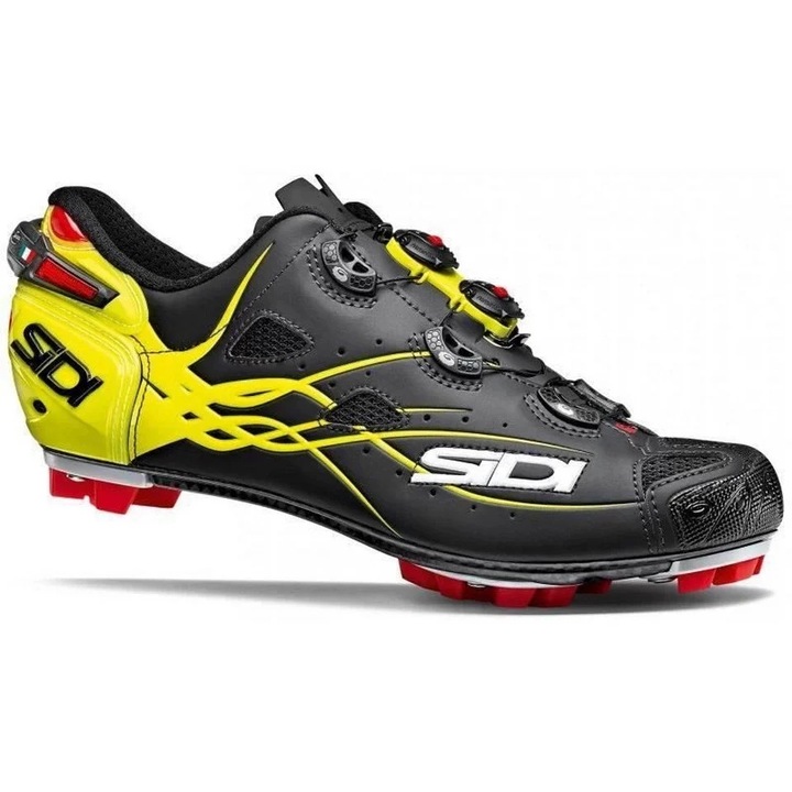 Pantofi MTB SIDI Tiger Matt Carbon Negru-Galben (Marime Pantofi: 42)