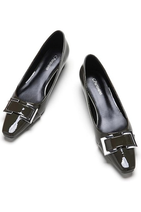 Pantofi cu catarama dreptunghiulara, kaki, C.Paravano, Kaki