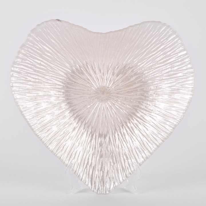 Стъклена чиния, сърце, 22/18/3 см