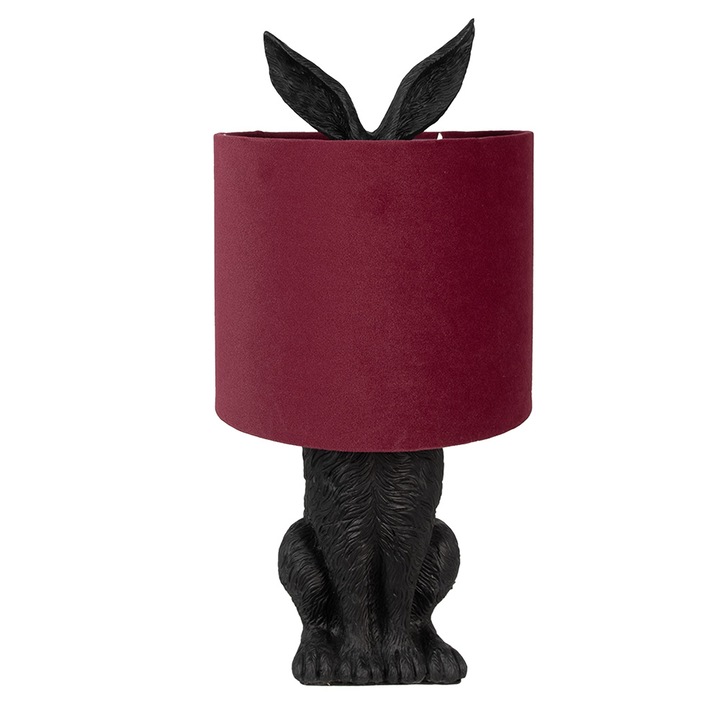 Lámpaernyő Rabbit fekete polirezin piros textil 20x43 cm E27