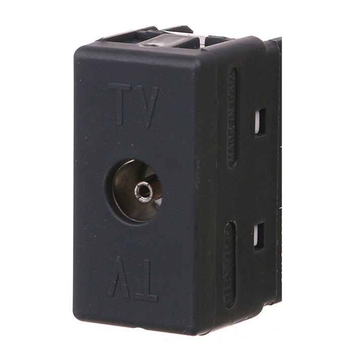 Priza TV (RJ) Gewiss Top System, modulara, IP20, neagra