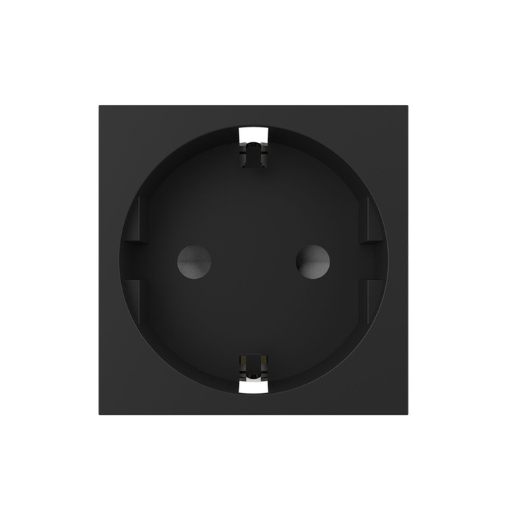 Priza schuko simpla LIVOLO, modulara, IP20, neagra