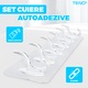 Set 2 Cuiere Autoadezive Teno®, cu agatatori duble, pentru baie/hol/bucatarie, puternice, ajustabile, usor de montat, waterproof, transparent