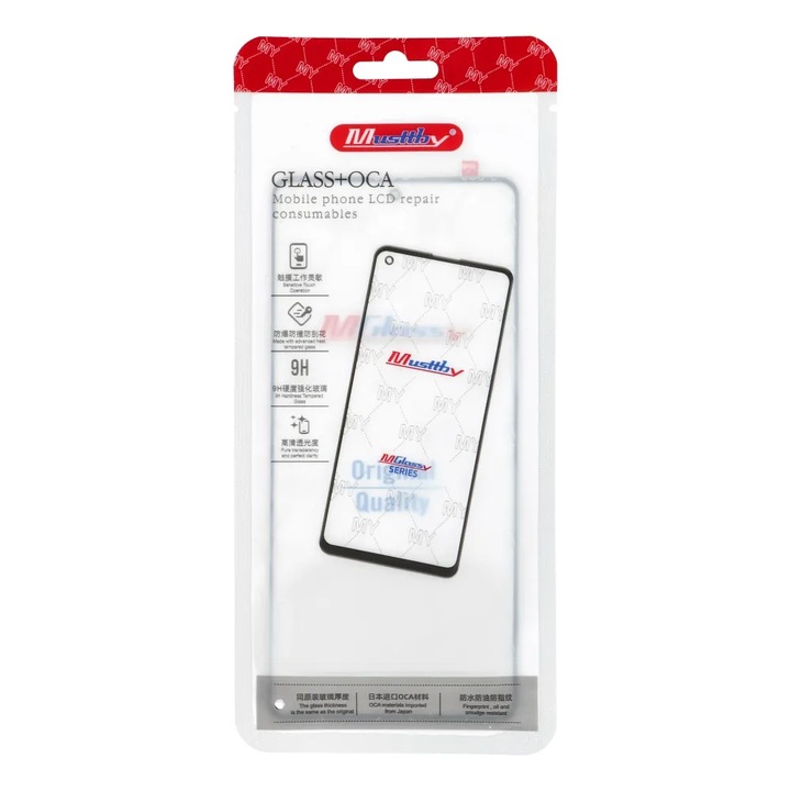Geam display, Musstby, Compatibil cu Samsung Galaxy A14 5G, Adeziv OCA, 162mm, Transparent