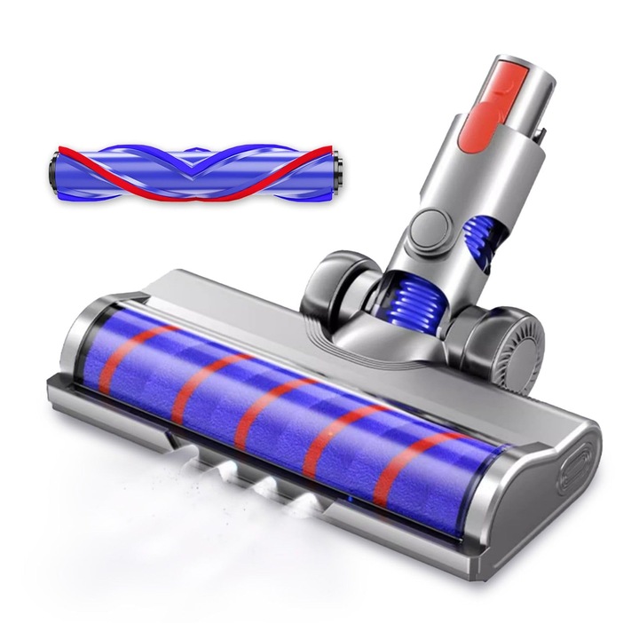 Cap perie de schimb HNSMART, pentru aspiratoare Dyson V7, V8, V10, V11, V15, rotire flexibila 180°, cu 4 lumini LED