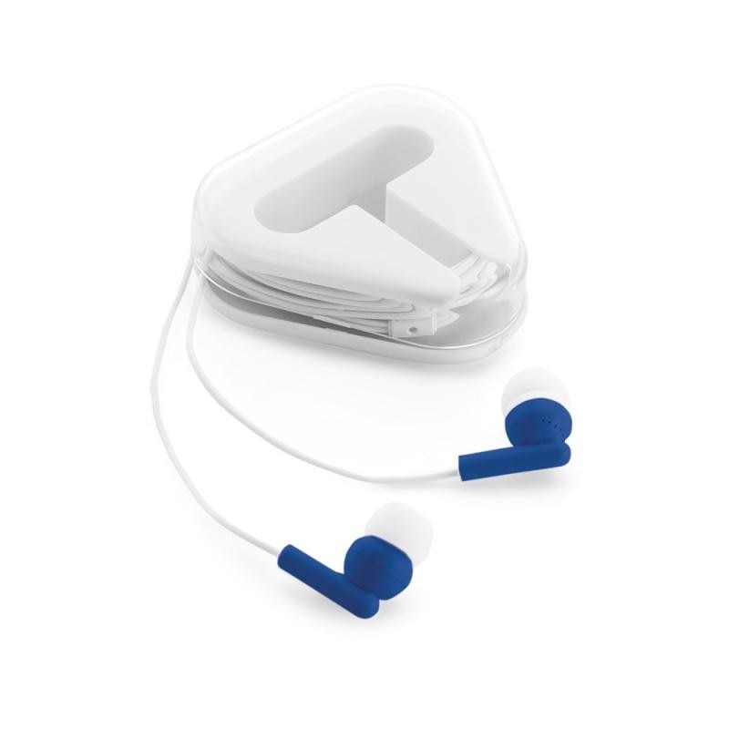 Casti cu cablu 1.2m, stereo 2025, conexiune jack 3.5mm, cutie trianger, alb/albastru, dalimag
