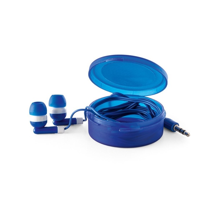 Casti cu cablu 1.2m, stereo 2025, conexiune jack 3.5mm, cutie, albastru, dalimag