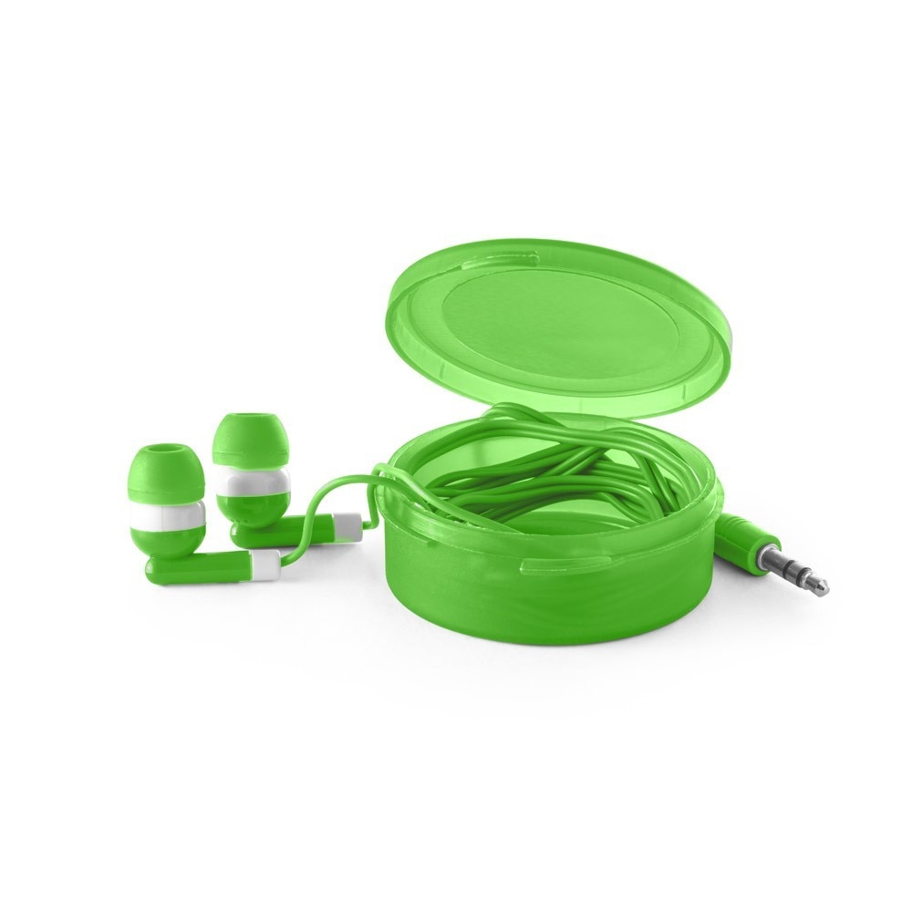Casti cu cablu 1.2m, stereo 2025, conexiune jack 3.5mm, cutie, verde, dalimag