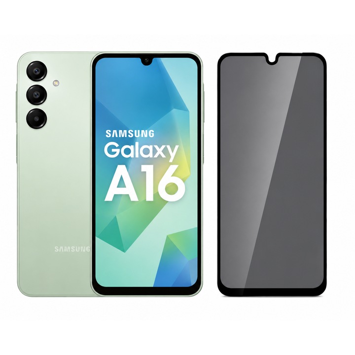Folie sticla securizata privacy, compatibila cu Samsung Galaxy A16, Full Glue