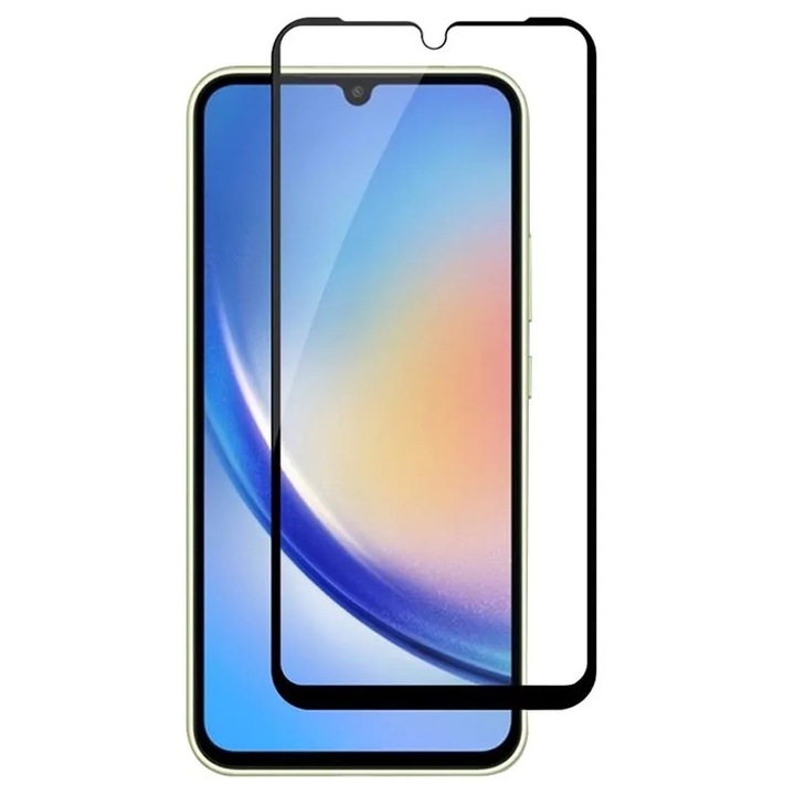 Samsung Galaxy A06 készülékkel kompatibilis üvegfólia - tokbarát Slim 3D üvegfólia fekete kerettel