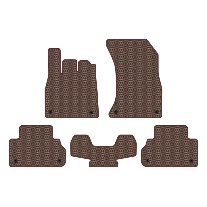 Set Covorase Auto dedicate Audi Q5 II (2017-…) SUV all seasons perfect compatibile, 5 piese, Maro