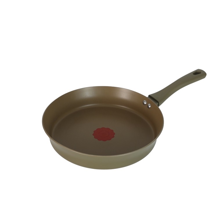 Tigaie din aluminiu presat cu maner cauciucat, Grunberg Dimensiuni 28 x 5.5 cm, INDICATOR TERMIC, Grosime 3 mm, Baza pe inductie, Placaj anti-aderent, Capacitate : 2.5 L, GR5728