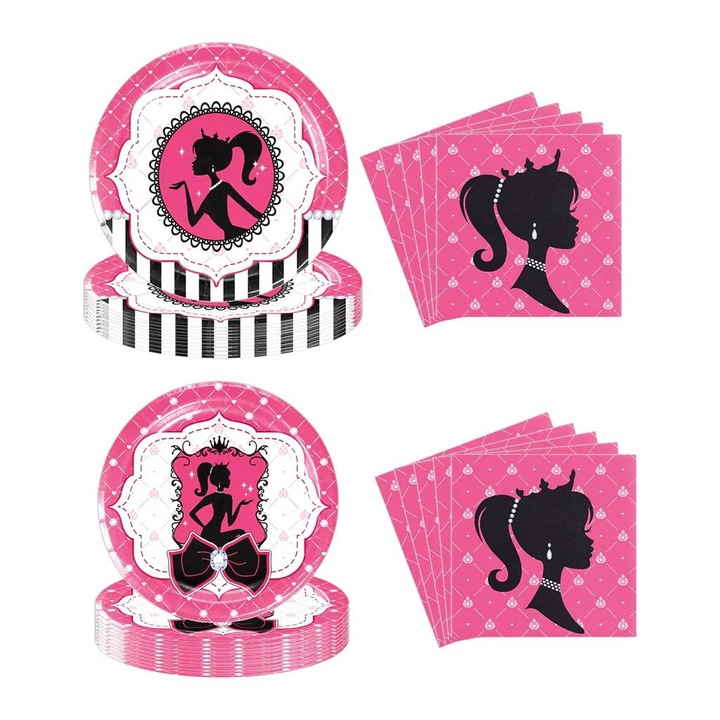 Set accesorii aniversare, petrecere copii Girls Princess, 41 piese