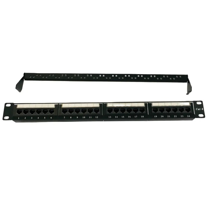 Patch Panel 19'' RJ45 CAT6 UTP 24 porturi