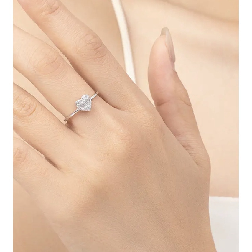 Inel din argint 925 inima din pietre din zirconiu