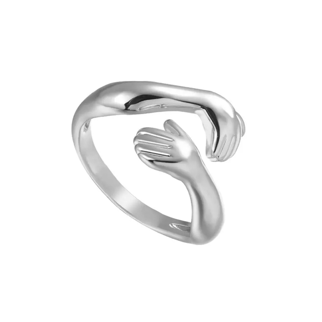Inel din argint 925 doua maini circumferinta reglabila