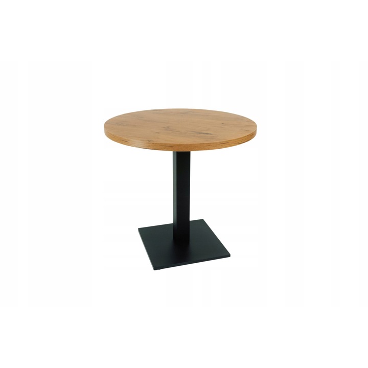 Кръгла маса DECO, ZDESK, 80 см, дъб ланцелот, дебелина 36 мм, черна