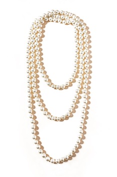 Colier lung din perle artificiale, Alb perlat, SHEIN Colier lung din perle artificiale, Alb perlat, SHEIN