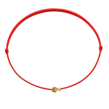 Bratara Martisor cu biluta din Aur 14K si piatra semipretioasa Agat, snur rosu reglabil Bratara Martisor cu biluta din Aur 14K si piatra semipretioasa Agat, snur rosu reglabil