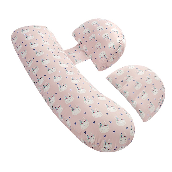 Set Perna pentru Gravide, Comando Kids, Confortabila, Moale, Pozitie de U si H, Latime Reglabila, Husa Detasabila, Lavabila, Roz deschis