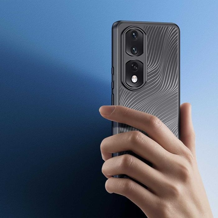 Husa antisoc pentru Honor 90 Pro, Translucida-Negru, Mata