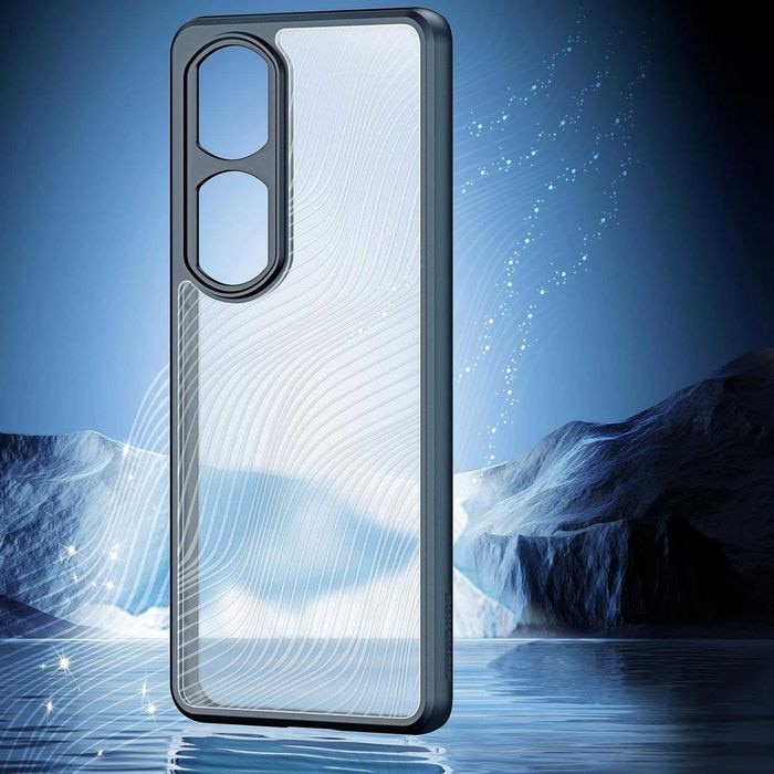 Husa antisoc pentru Honor 90 Pro, Translucida-Negru, Mata