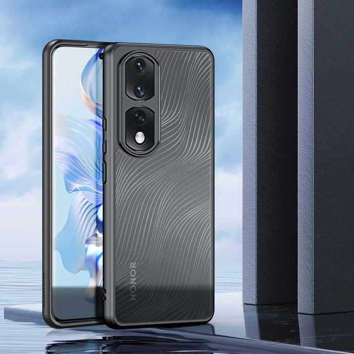 Husa antisoc pentru Honor 90 Pro, Translucida-Negru, Mata