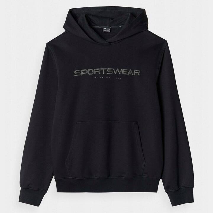 Férfi sportpulóver, 4F, pamut, fekete, M INTL