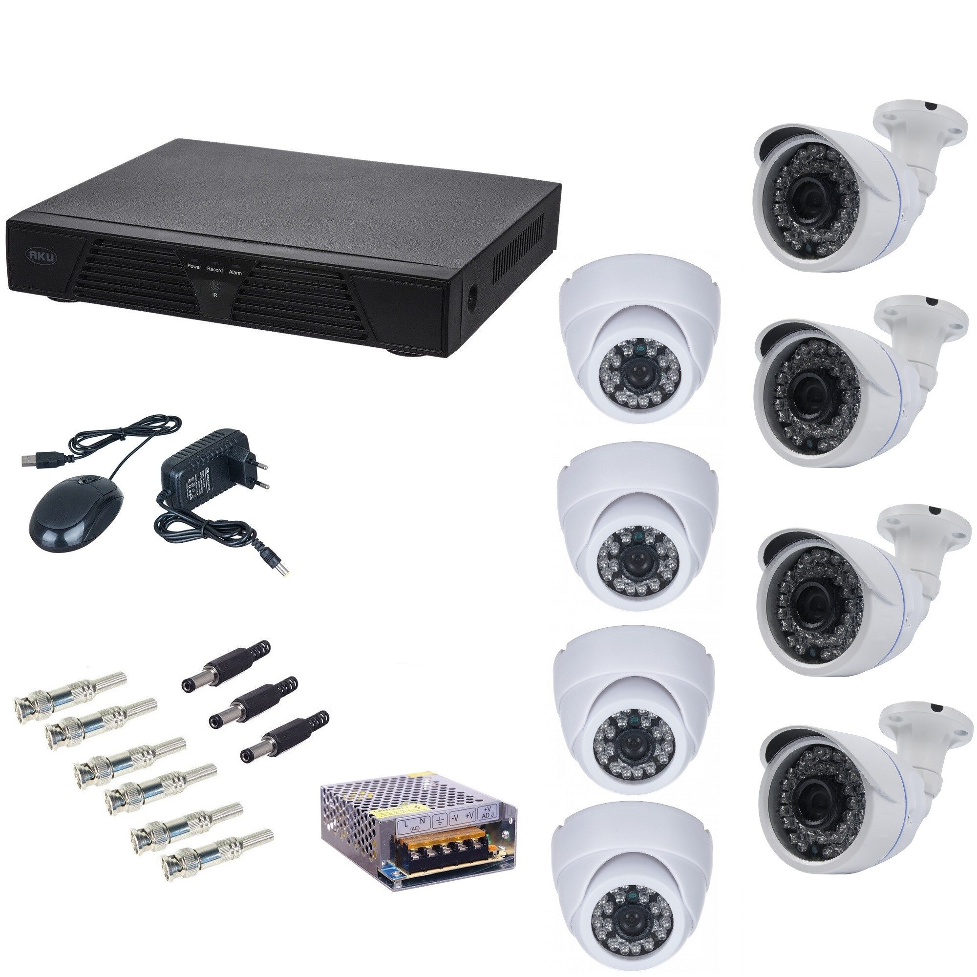 Kit supraveghere video Aku 8 camere interior/exterior 2K + DVR 8 canale H264 rezolutie AHD 4.0 Megapixel