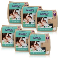 Scutece Eco Bambo Nature, marimea 1, 2-4 kg, 6 pachete x 22, 132 buc