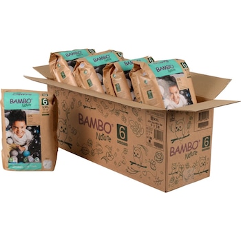 Scutece chilotel Eco Bambo Nature, marimea 6, 15+ kg, 5 pachete x 18, 90 buc