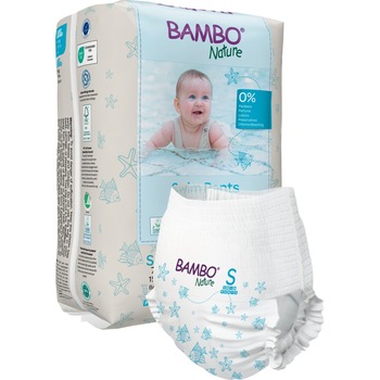 Scutece chilotel de inot Bambo Nature, Small, 7-12 kg, 12 buc