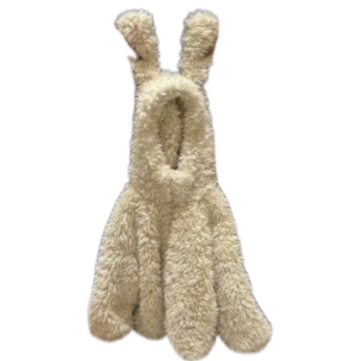 Palton pentru copii, toamna si iarna plus, dulce si dragut bumbac ureche par, fata, aproape alb, 130cm