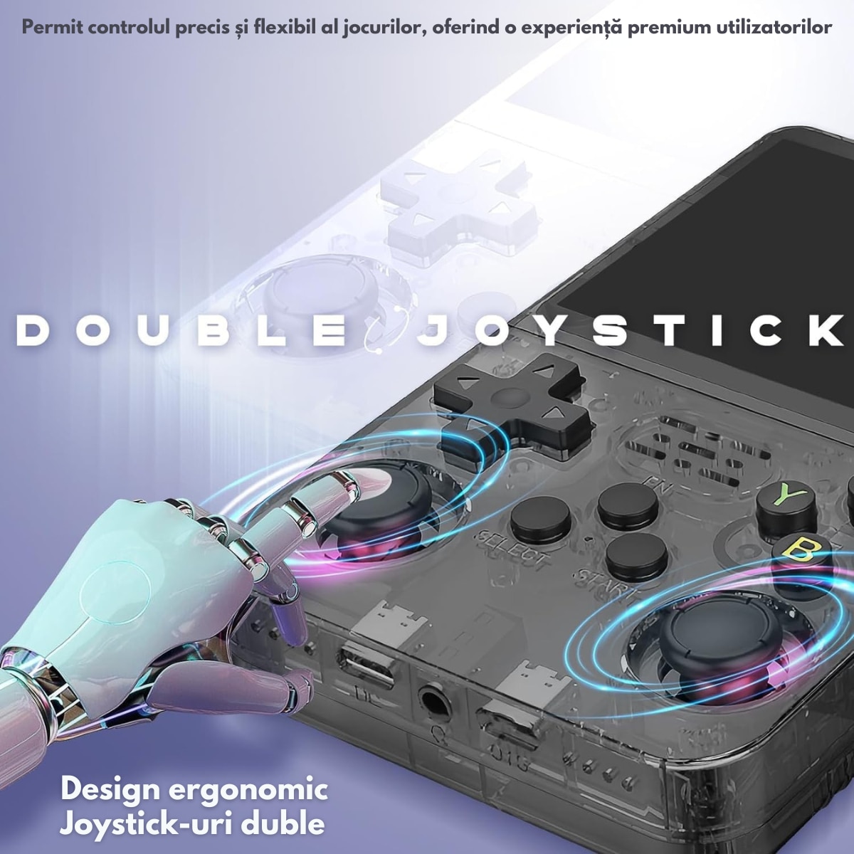 Consola Gaming portabila cu 15.000+ Jocuri Clasice, VisionHub®, Ecran HD 3.5'', 128GB Stocare, Joystick-uri 3D, Multiplayer Wireless, Iesire Video/Audio, Design Compact si Performanta Maxima, Negru