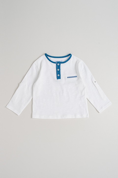 Mayoral, Bluza uni cu maneci ajustabile, Alb