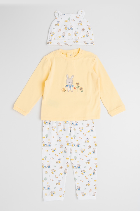 Mayoral, Set de imbracaminte - 3 piese, Albastru inchis/Galben pal/Alb murdar