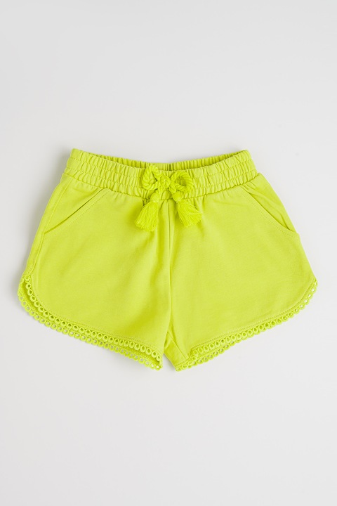 Mayoral, Pantaloni scurti din amestec de bumbac cu talie ajustabila, Verde lime