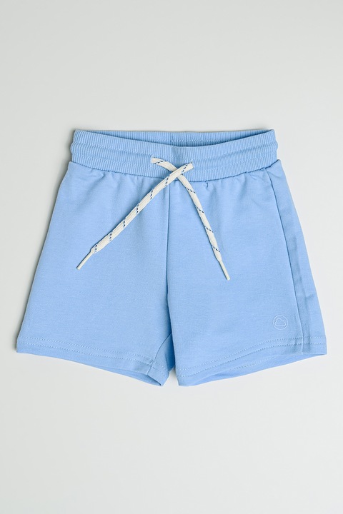 Mayoral, Pantaloni scurti din amestec de bumbac cu snur in talie, Albastru deschis
