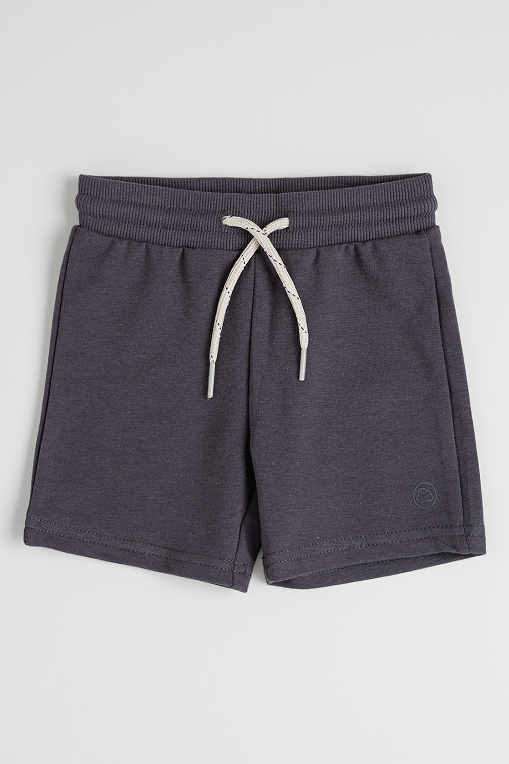 Mayoral, Pantaloni scurti din amestec de bumbac cu snur in talie, Gri inchis melange, 80 CM