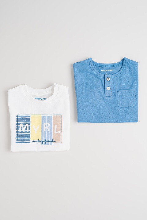 Mayoral, Póló felirattal, Púderkék/Fehér