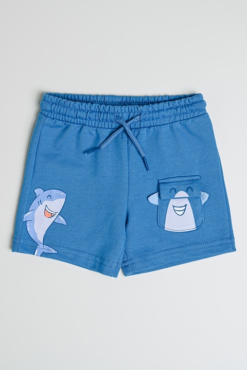 Mayoral, Pantaloni scurti din amestec de bumbac cu imprimeu, Albastru deschis