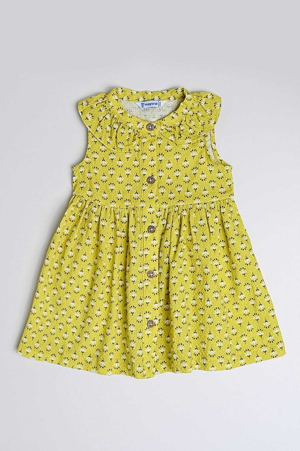 Mayoral, Rochie evazata cu model, Verde fistic, 98 CM