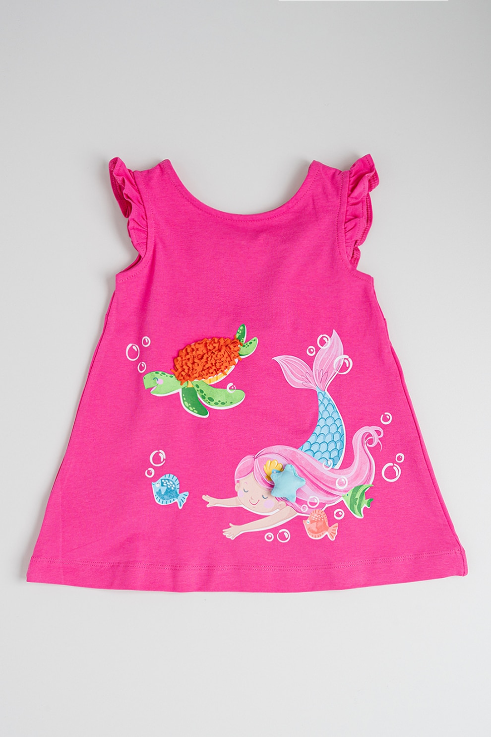 Mayoral, Rochie evazata din amestec de bumbac cu imprimeu, Albastru pastel, Roz fandango, Verde pal, 80 CM