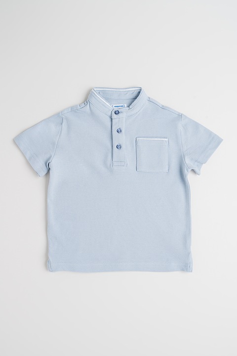 Mayoral, Póló gombos hasítékkal és mellzsebbel, Fehér/Levendulakék