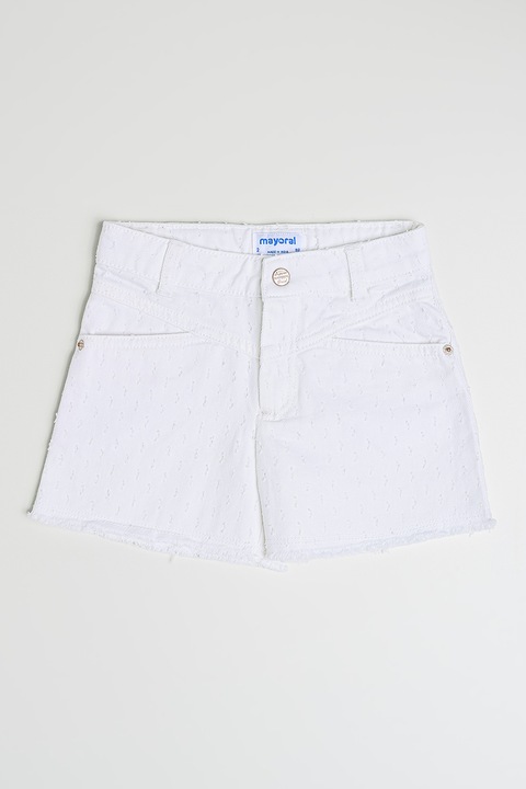 Mayoral, Pantaloni scurti cu model texturat, Alb murdar