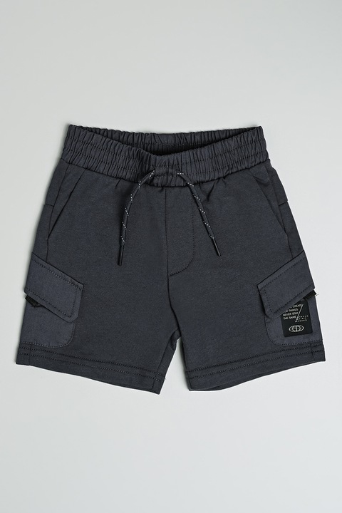 Mayoral, Pantaloni scurti cargo cu snur, Gri antracit, 92 CM