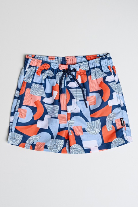Mayoral, Pantaloni scurti de baie cu model grafic, Portocaliu mandarina/Albastru